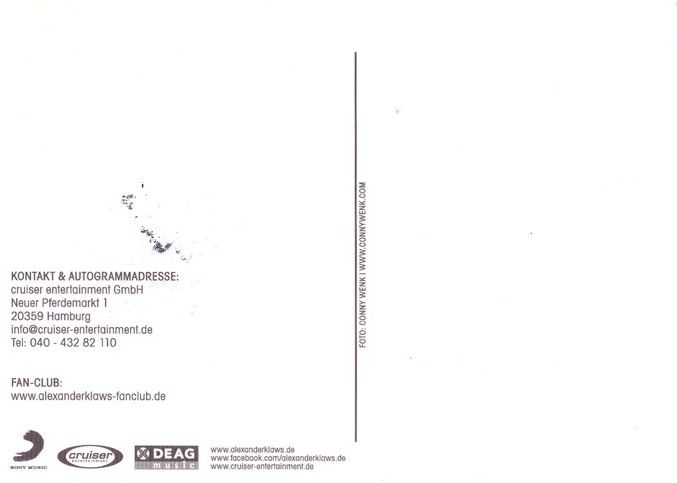 Autogramm Pop | Alexander KLAWS | 2000er (Portrait Color) Wenk