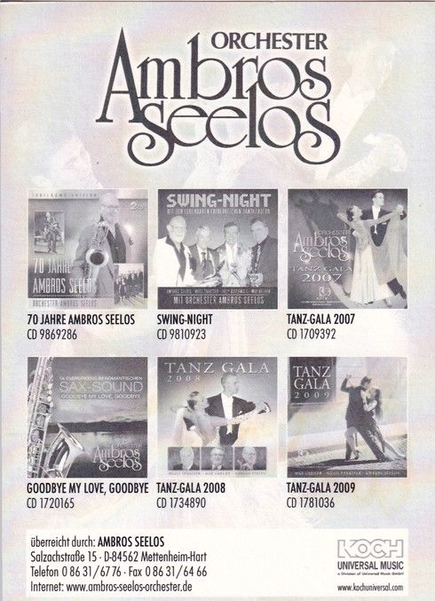 Autogramm Musik | Ambros SEELOS | 2009 "Tanz-Gala" (Koch)