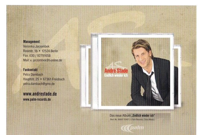 Autogramm Schlager | Andre STADE | 2009 "Endlich Wieder Ich" (Palm)