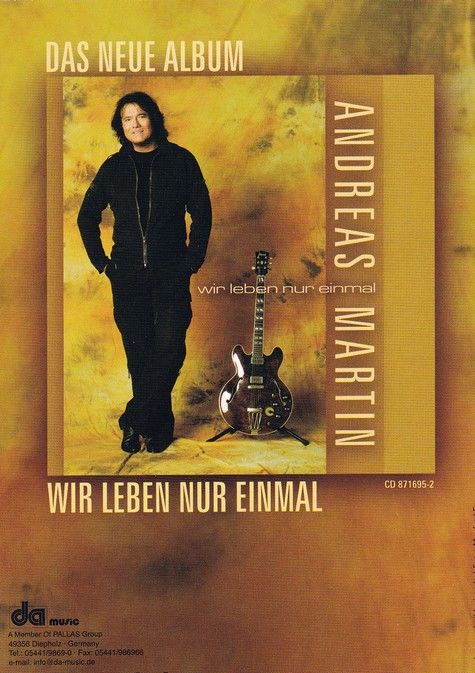 Autogramm Schlager | Andreas MARTIN | 2005 "Wir Leben Nur Einmal" (Portrait Color DA)
