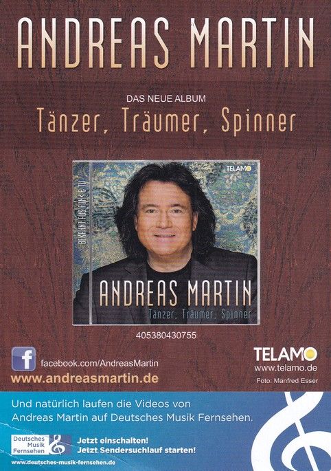 Autogramm Schlager | Andreas MARTIN | 2016 "Tanzer Träumer Spinner" (Portrait Color Telamo)