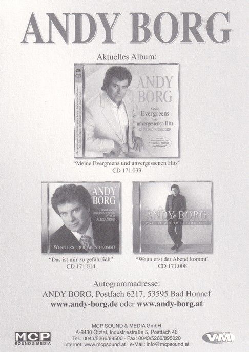 Autogramm Schlager | Andy BORG | 2007 "Meine Evergreens" (Portrait Color MCP VM)
