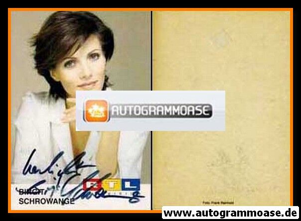 Autogramm TV | RTL | Birgit SCHROWANGE | 1980er (Portrait Color) Reinhold
