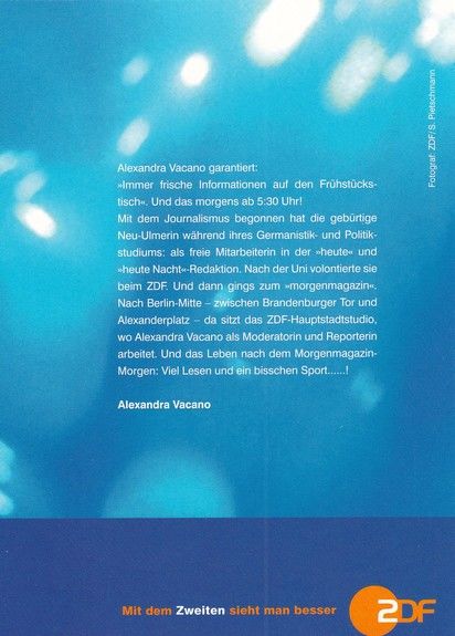 Autogramm TV | ZDF | Alexandra VACANO | 2000er "Morgenmagazin"