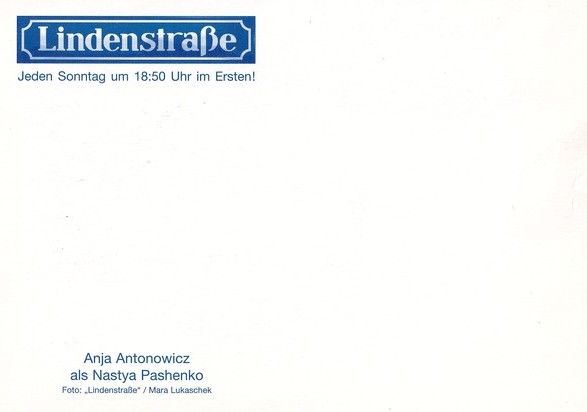 Autogramm TV | ARD | Anja ANTONOWICZ | 2010er "Lindenstrasse" (Lukaschek)