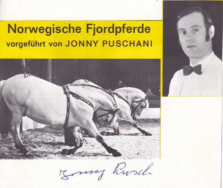 Autogramm Zirkus | Jonny PUSCHANI | 1970er (Showszene SW) Dompteur
