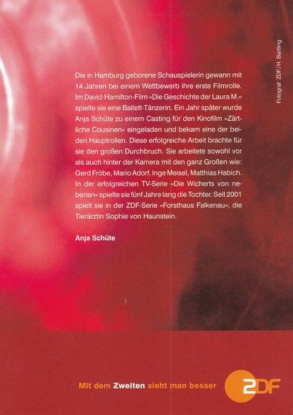 Autogramm TV | ZDF | Anja SCHÜTE | 2000er (Portrait Color) rot