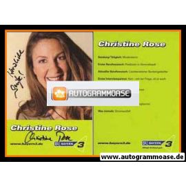 Autogramm Radio | BR Bayern 3 | Christine ROSE | 2010er (Portrait Color) 1