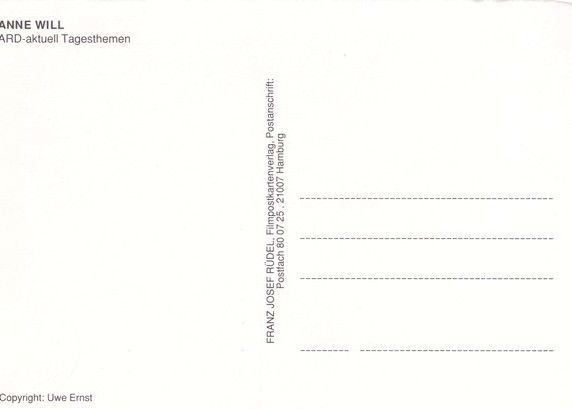 Autogramm TV | ARD | Anne WILL | 2000er "Tagesthemen" Rüdel
