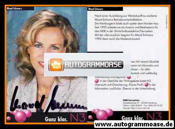 Autogramm TV | N3 | Maud SCHWARZ | 1990er (Portrait Color) Mundry