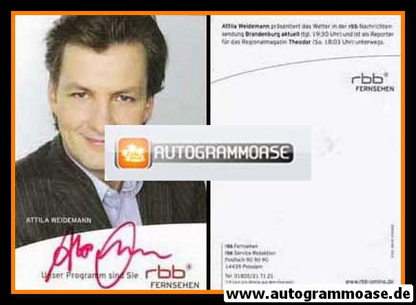 Autogramm TV | RBB | Attila WEIDEMANN | 2010er (Portrait Color)