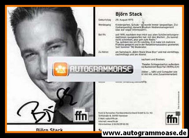 Autogramm Radio | FFN | Björn STACK | 2000er (Portrait SW)