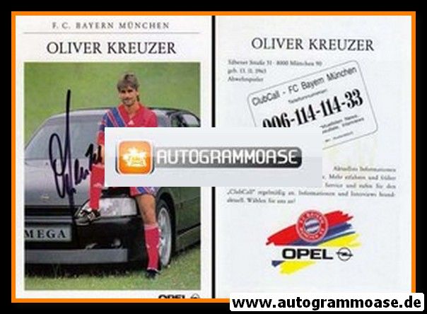 Autogramm Fussball | FC Bayern München | 1991 | Oliver KREUZER