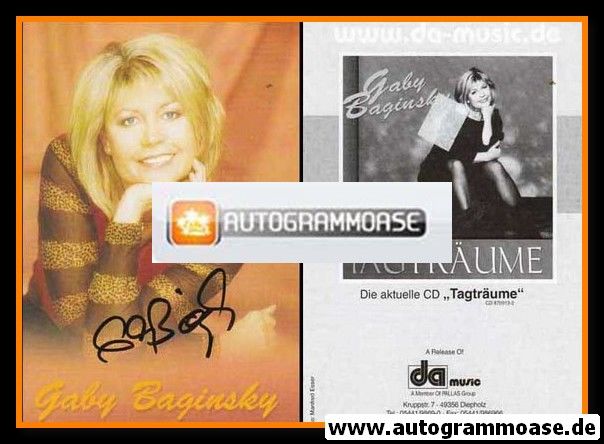 Autogramm Schlager | Gaby BAGINSKY | 2001 "Tagträume" (DA Music)