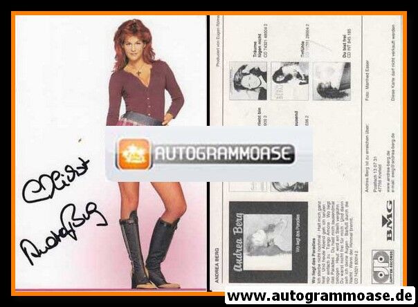 Autogramm Schlager | Andrea BERG | 2001 "Wo Liegt Das Paradies" (Portrait Color) Jupiter
