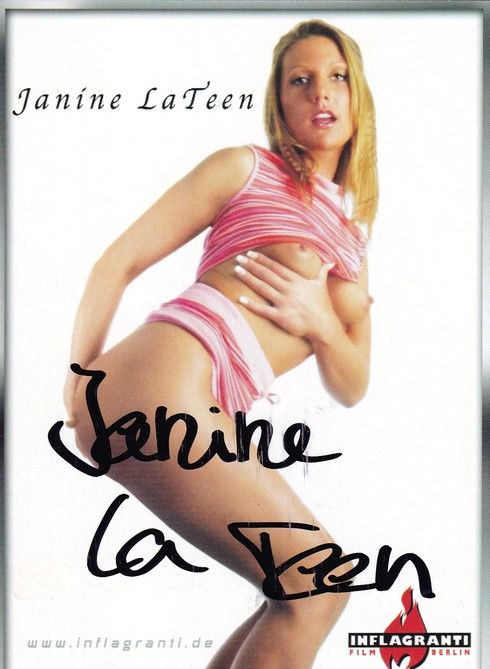 Autogramm Erotik | JANINE LA TEEN | 2010er (Portrait Color) Inflagranti