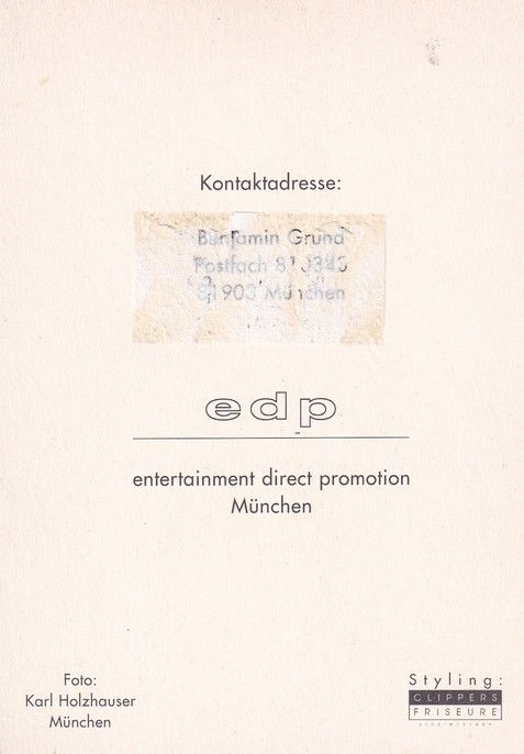 Autogramm Schlager | Benjamin GRUND | 2000er (Portrait Color EDP)
