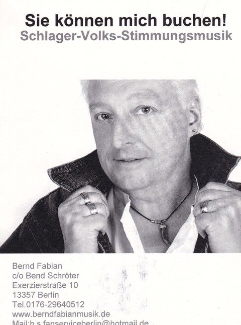 Autogramm Schlager | Bernd FABIAN | 2000er (Portrait Color) Buchung