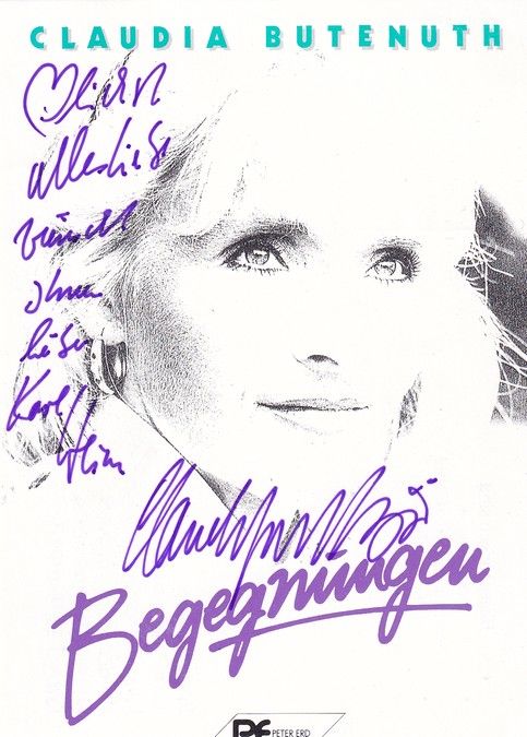 Autogramm Schauspieler | Claudia BUTENUTH | 1990 (Portrait SW) Begegnungen