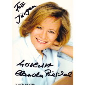 Autogramm Schauspieler | Claudia RIESCHEL | 2000er (Portrait Color Rüdel) Leidig