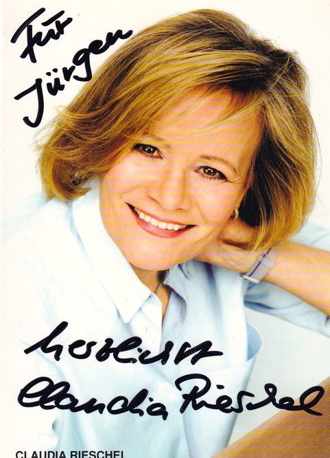 Autogramm Schauspieler | Claudia RIESCHEL | 2000er (Portrait Color Rüdel) Leidig