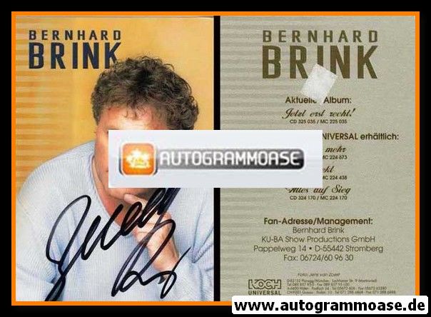 Autogramm Schlager | Bernhard BRINK | 2002 "Jetzt Erst Recht!" (Portrait Color Koch)