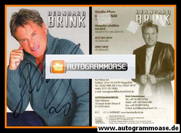 Autogramm Schlager | Bernhard BRINK | 2004 "Unkaputtbar" (Portrait Color)