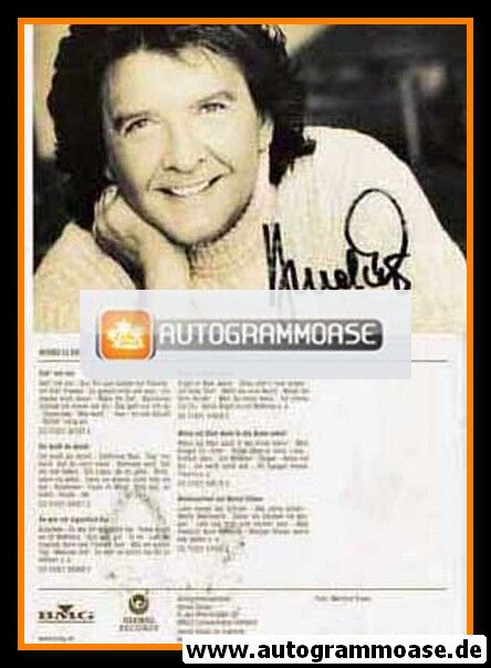Autogramm Schlager | Bernd CLÜVER | 2001 "Geh´ Mit Mir" (Portrait SW BMG)