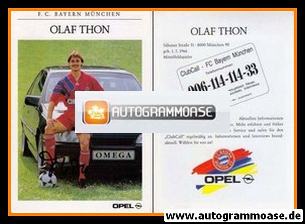 Autogramm Fussball | FC Bayern M&uuml;nchen | 1991 | Olaf THON