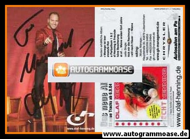 Autogramm Schlager | Olaf HENNING | 2004 "Echt Henning" (Portrait Color)