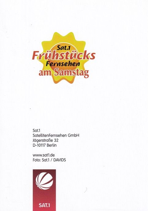 Autogramm TV | SAT1 | Aline VON DRATELN | 2000er "Frühstücksfernsehen" Davids
