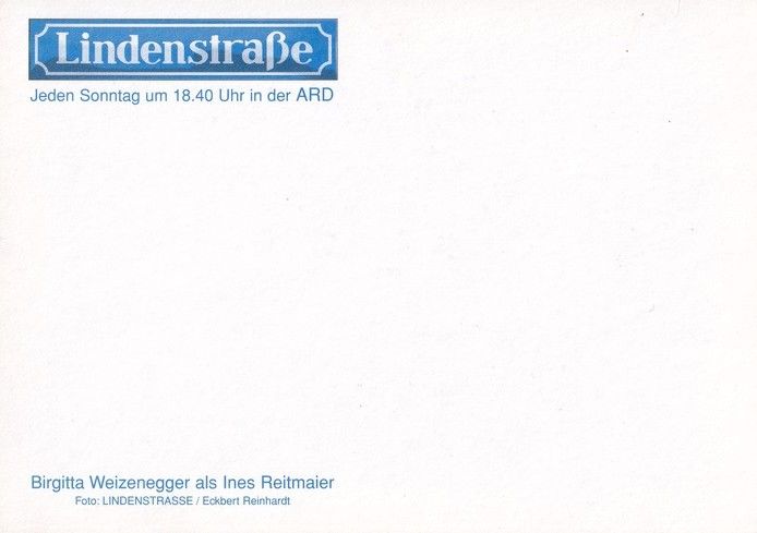 Autogramm TV | ARD | Birgitta WEIZENEGGER | 2000er "Lindenstrasse" (Reinhardt)