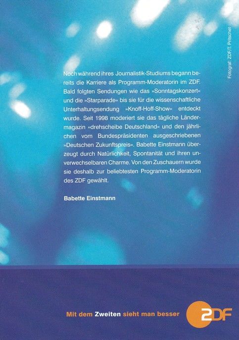Autogramm TV | ZDF | Babette EINSTMANN | 2010er (Portrait Color) Pritschet