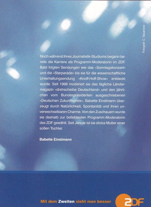 Autogramm TV | ZDF | Babette EINSTMANN | 2010er (Portrait Color) Sauerbrei