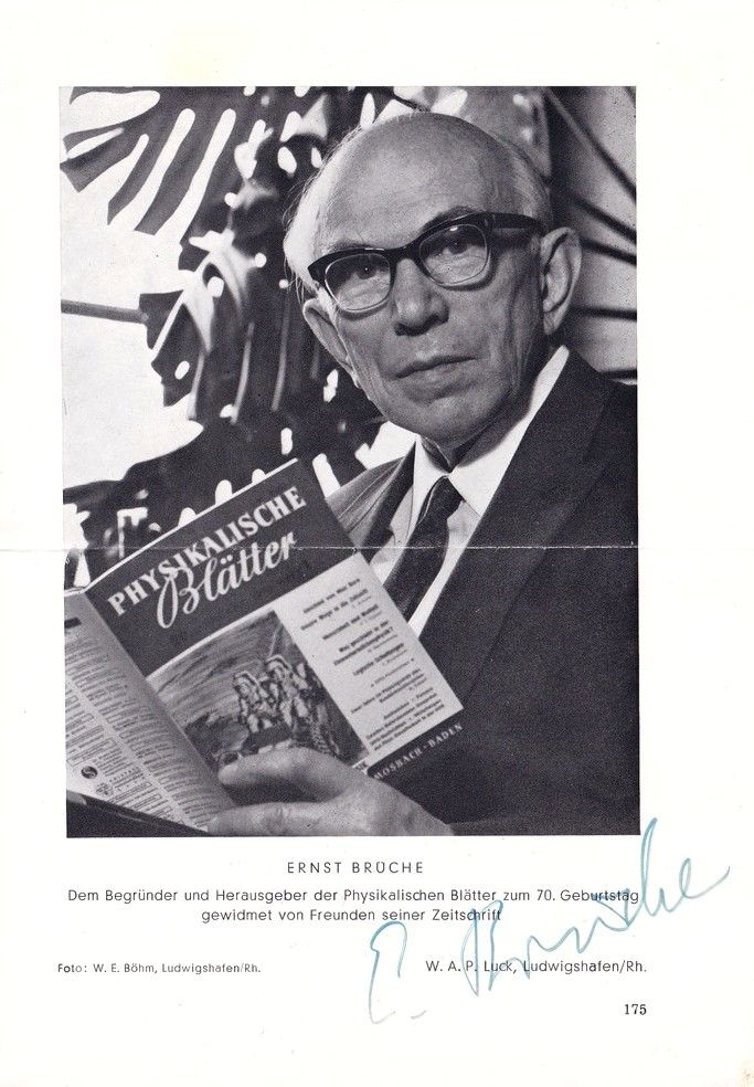 Autogramm Wissenschaft | Ernst BRÜCHE | 1970 (Portrait SW) Broschüre