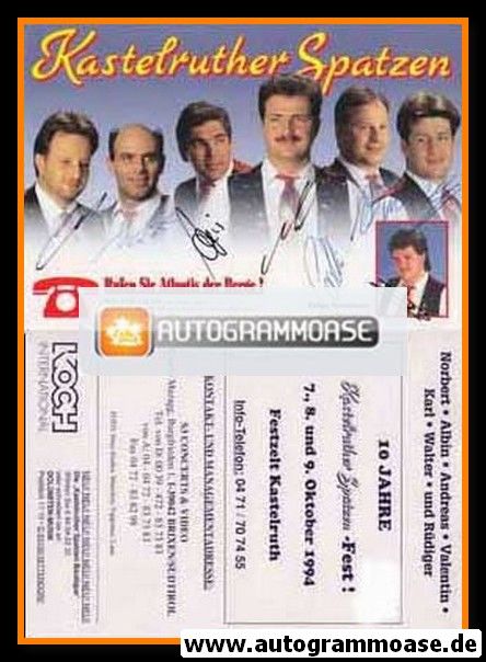 Autogramme Volksmusik | KASTELRUTHER SPATZEN | 1994 (Portrait Color) Koch