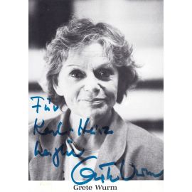 Autogramm Schauspieler | Grete WURM | 1990er (Portrait SW) 2
