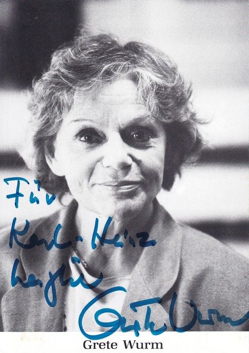 Autogramm Schauspieler | Grete WURM | 1990er (Portrait SW) 2