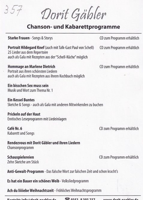 Autogramm Schauspieler | Dorit GÄBLER | 2000er (Portrait Color) Programm