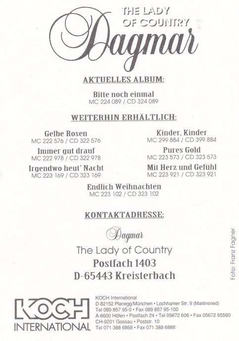 Autogramm Country | DAGMAR | 1998 "Bitte Noch Einmal" (Koch)