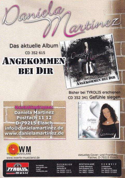 Autogramm Schlager | Daniela MARTINEZ | 2010 "Angekommen Bei Dir" (Tyrolis)