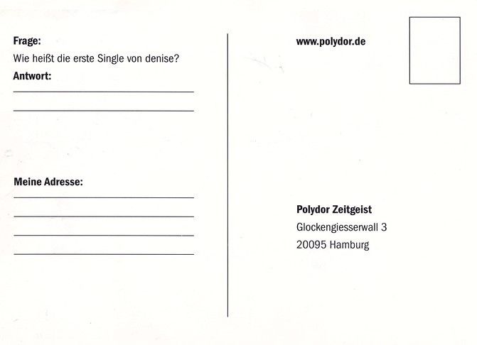 Autogramm Pop | DENISE | 1999 "Tief In Meiner Seele" (Portrait SW) Polydor