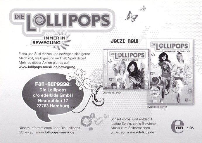Autogramme Pop | DIE LOLLIPOPS | 2009 "Immer In Bewegung" (Edel)