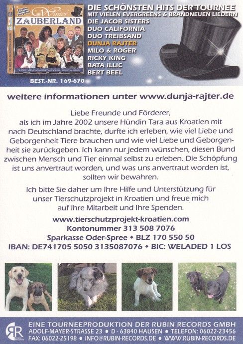 Autogramm Schlager | Dunja RAJTER | 2000er "Winter Zauberland 4" (Rubin)