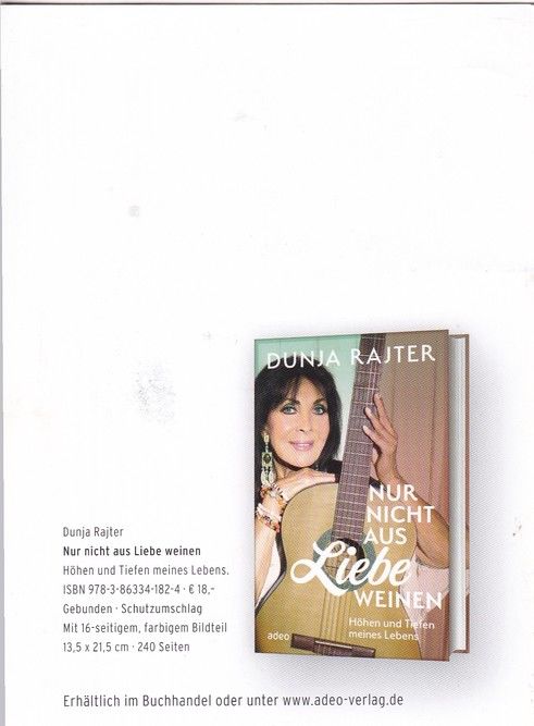 Autogramm Schlager | Dunja RAJTER | 2018 "Nur Nicht Aus Liebe Weinen" (Adeo)