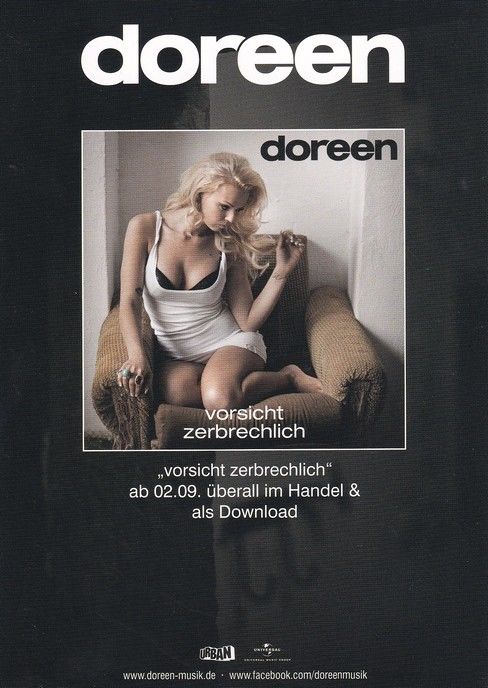 Autogramm Pop | DOREEN | 2011 "Vorsicht Zerbrechlich" (Portrait Color) Urban