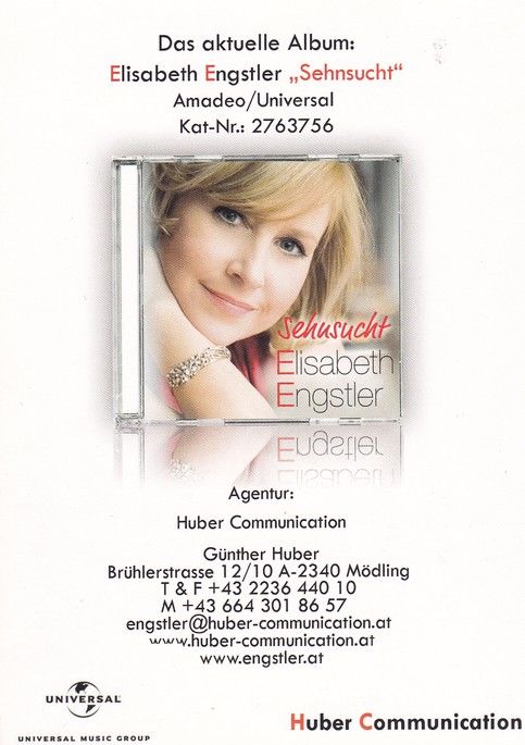 Autogramm Schlager | Elisabeth ENGSTLER | 2011 "Sehnsucht" (Universal)