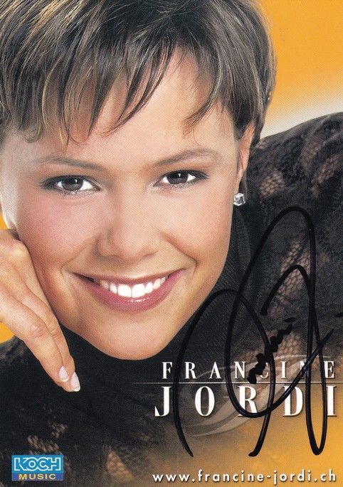 Autogramm Schlager | Francine JORDI | 2002 "Im Garten Meiner Seele" (Portrait Color Koch)