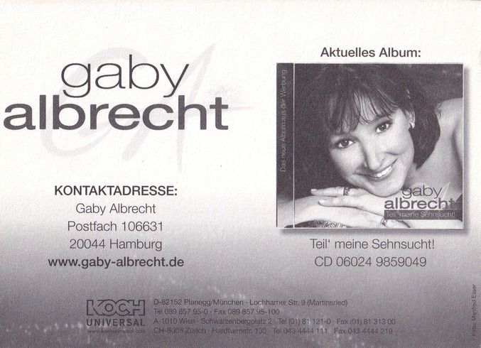 Autogramm Volksmusik | Gaby ALBRECHT | 2006 "Teil Meine Sehnsucht" (Koch)