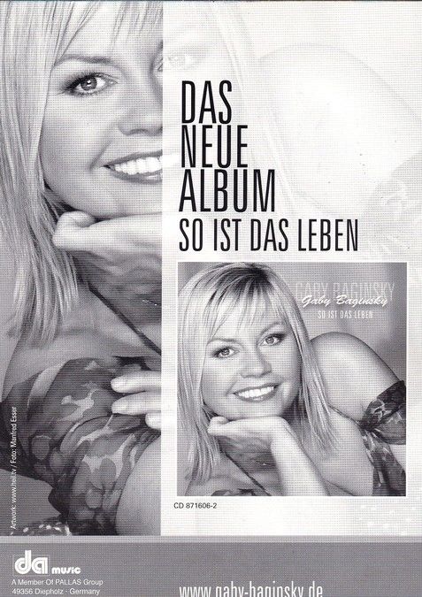 Autogramm Schlager | Gaby BAGINSKY | 2004 "So Ist Das Leben" (DA Music)